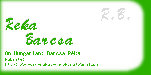 reka barcsa business card